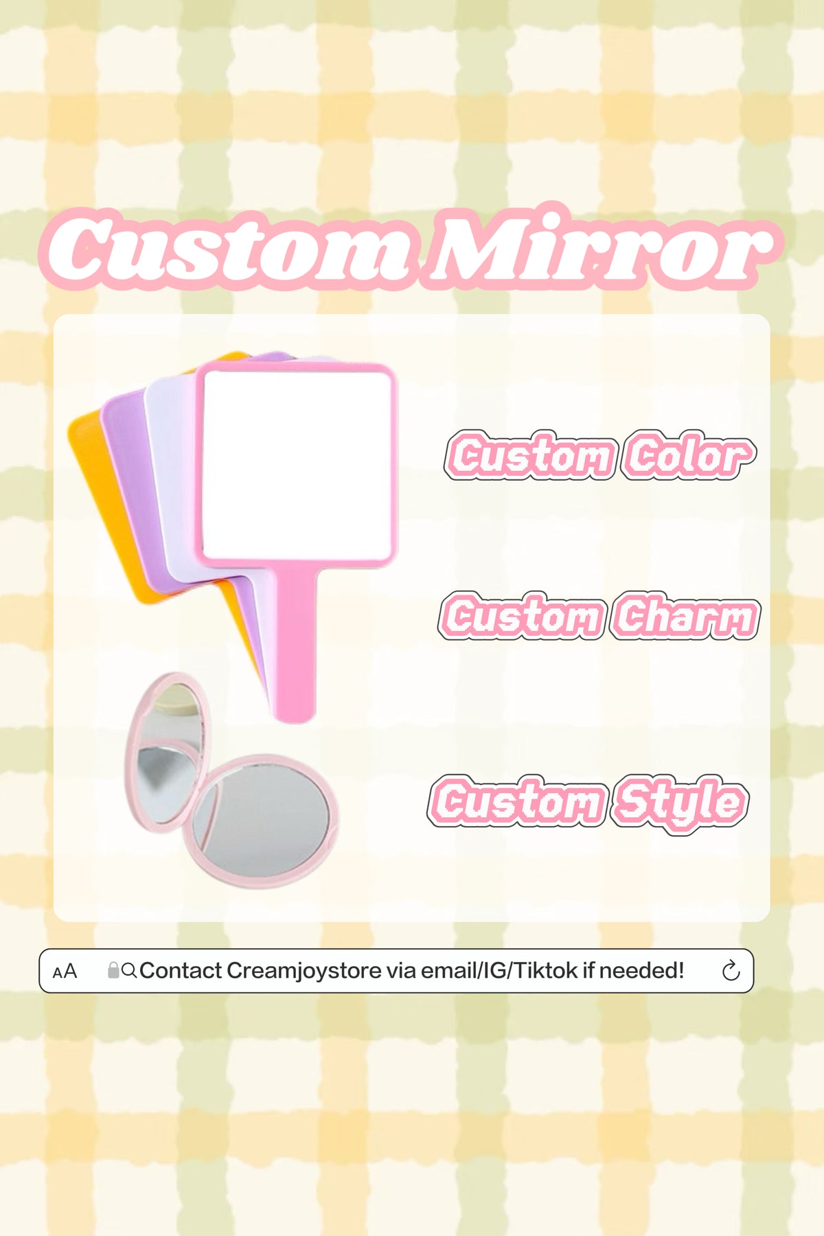 Custom Mirror (Handheld/Folding Mirror)