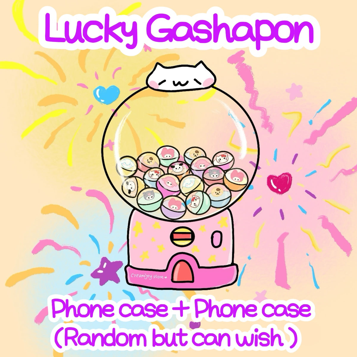 Lucky bag - 2 charm phone case (can wish color or character)